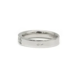 Demi alliance - Or blanc et diamants