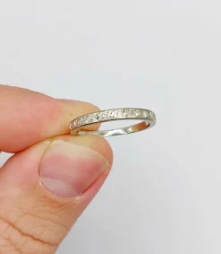 Demi Alliance américaine or blanc et diamant