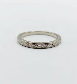 Demi Alliance américaine or blanc et diamant
