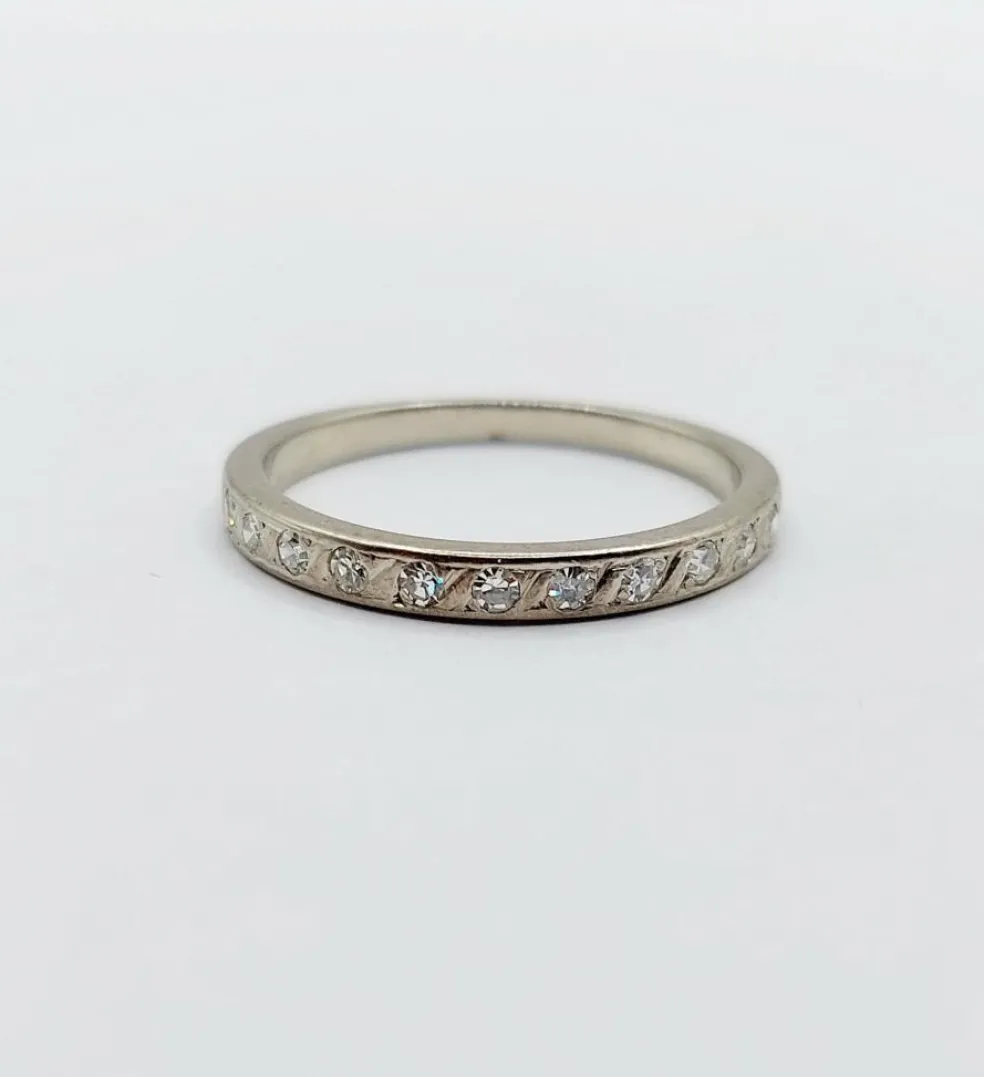 Demi Alliance américaine or blanc et diamant