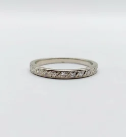 Demi Alliance américaine or blanc et diamant