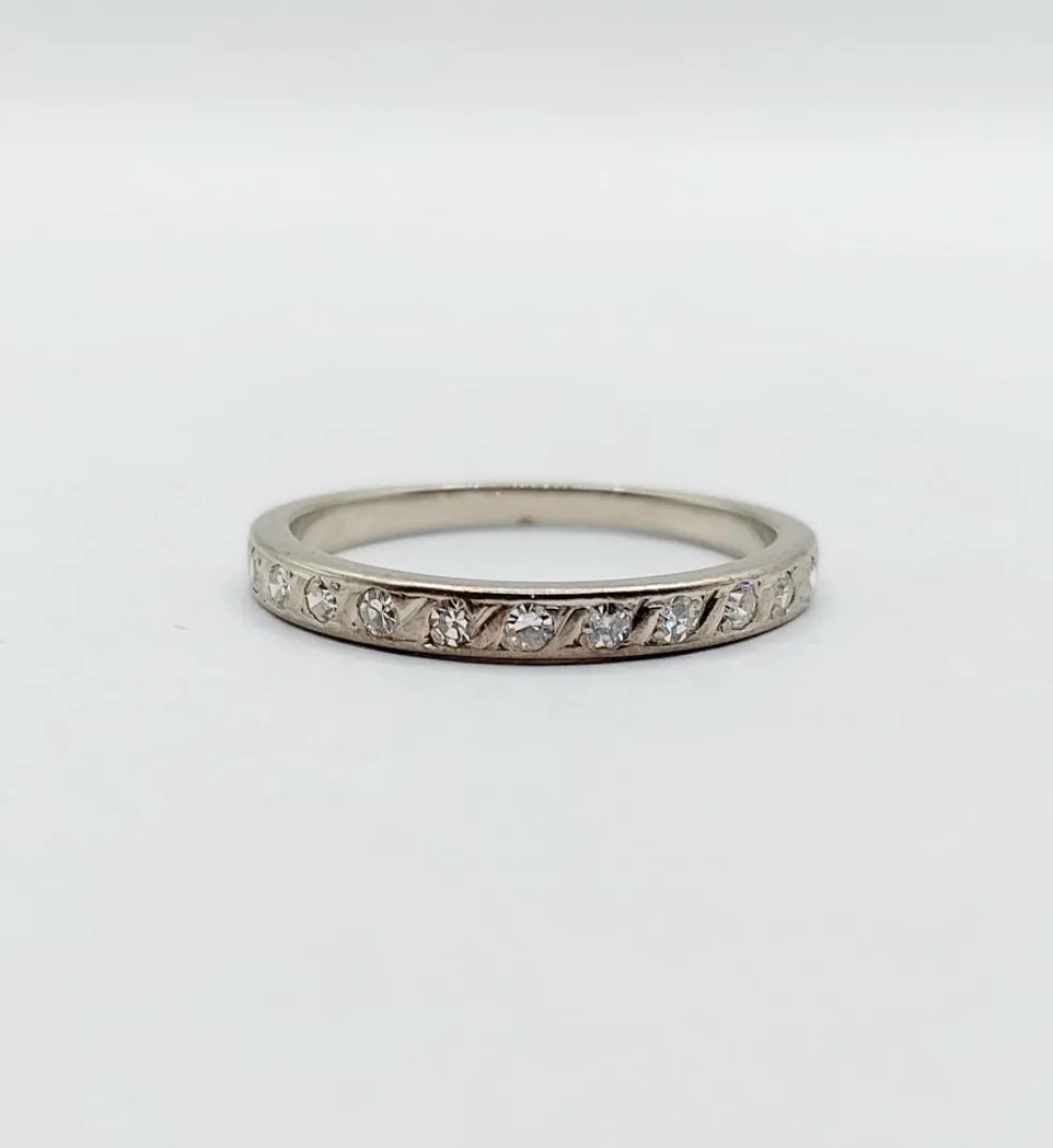 Demi Alliance américaine or blanc et diamant
