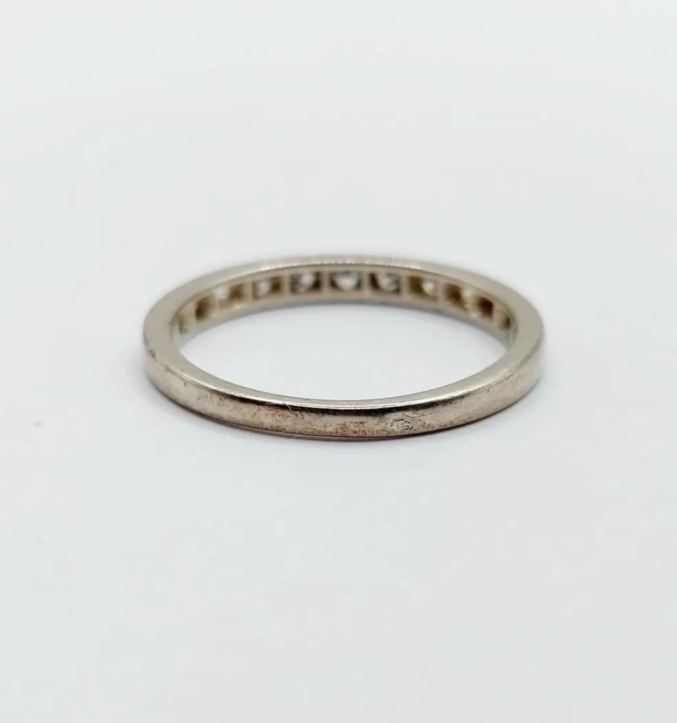 Demi Alliance américaine or blanc et diamant