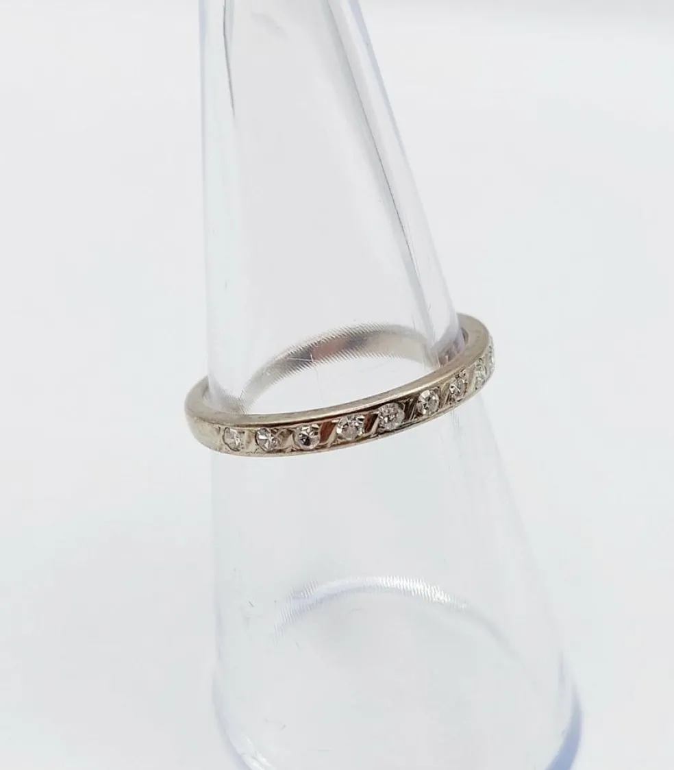 Demi Alliance américaine or blanc et diamant