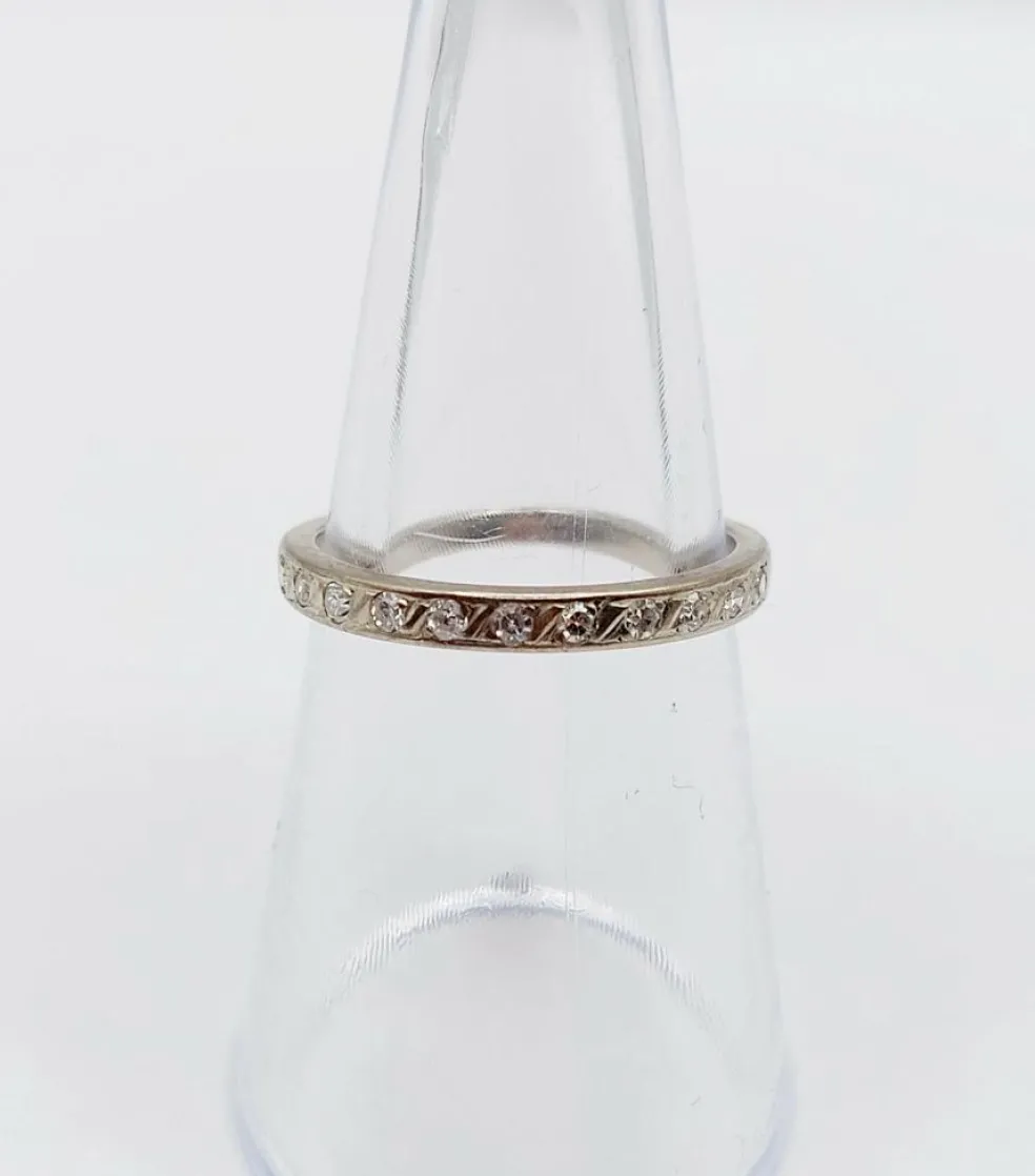Demi Alliance américaine or blanc et diamant