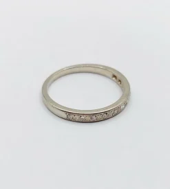 Demi Alliance américaine or blanc et diamant