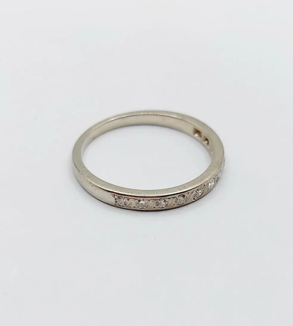 Demi Alliance américaine or blanc et diamant