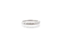 Demi alliance diamants et or blanc