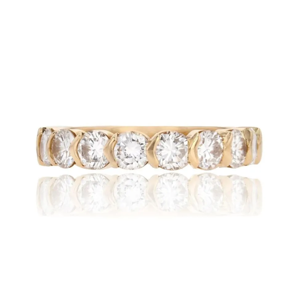 Demi alliance diamants or jaune