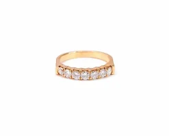 Demi alliance diamants or jaune
