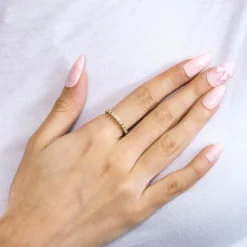 Demi alliance diamants or jaune