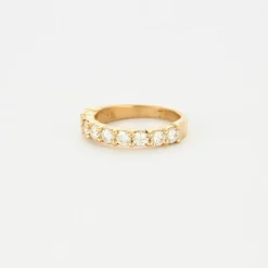 Demi alliance diamants or jaune