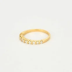 Demi alliance diamants or jaune