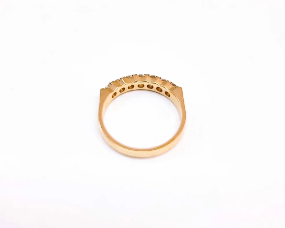 Demi alliance diamants or jaune