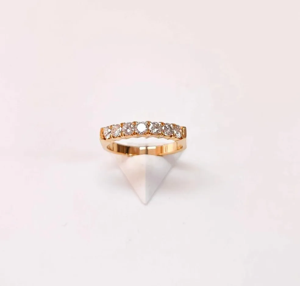 Demi alliance diamants or jaune