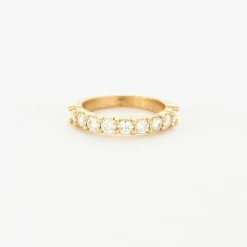 Demi alliance diamants or jaune