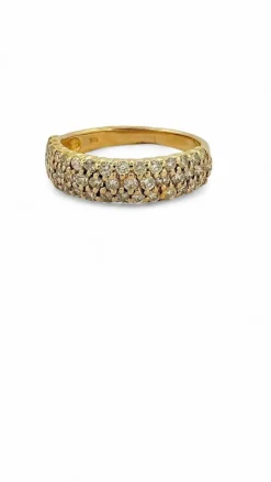 Demi alliance en diamant or jaune