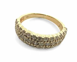Demi alliance en diamant or jaune