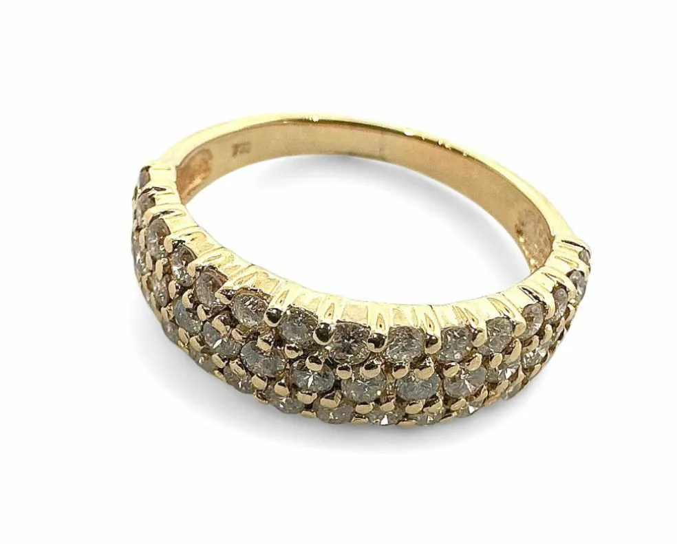 Demi alliance en diamant or jaune