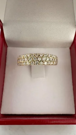 Demi alliance en diamant or jaune