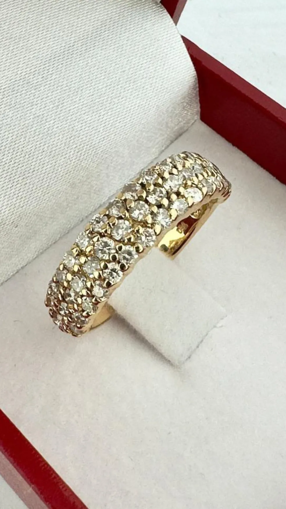 Demi alliance en diamant or jaune