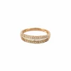 Demi alliance en or rose et diamants