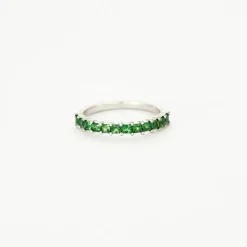 Demi Alliance Grenats Tsavorites Or Blanc