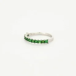 Demi Alliance Grenats Tsavorites Or Blanc