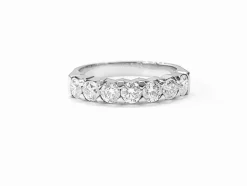 Demi alliance or blanc 7 Diamants