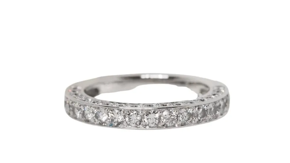 Demi alliance or blanc diamants 1ct