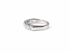 Demi alliance or blanc diamants