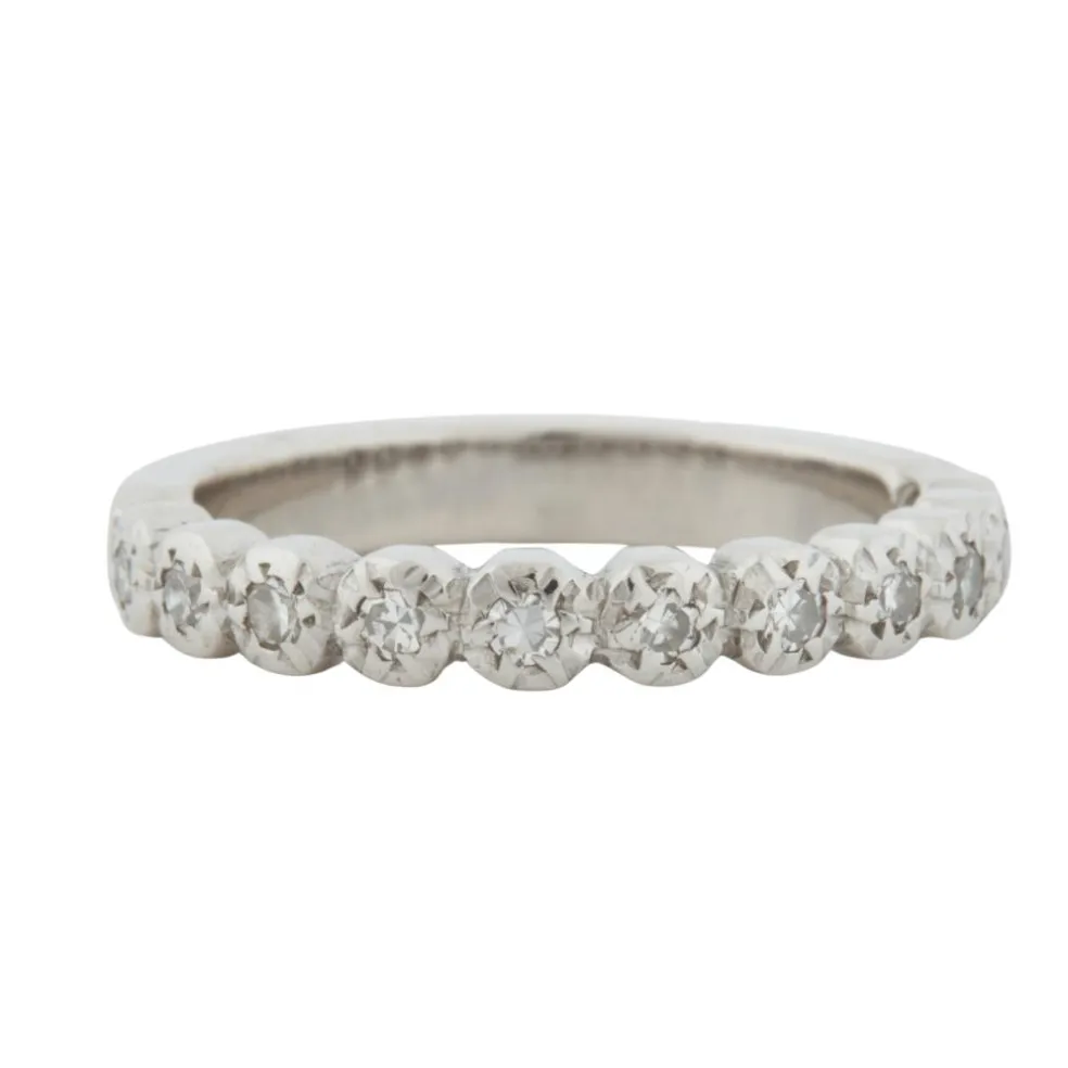 Demi alliance Or blanc Diamants
