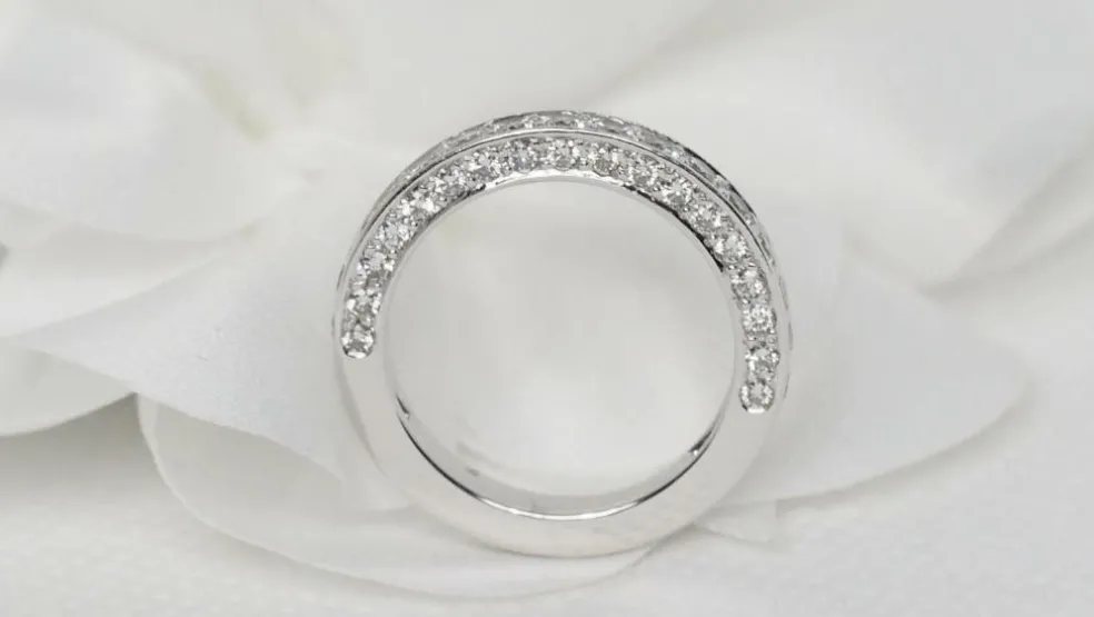 Demi alliance or blanc diamants 1ct