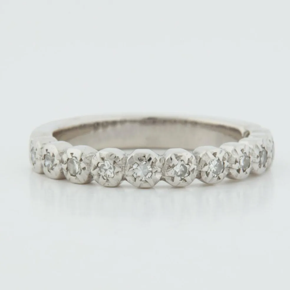 Demi alliance Or blanc Diamants