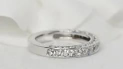 Demi alliance or blanc diamants 1ct
