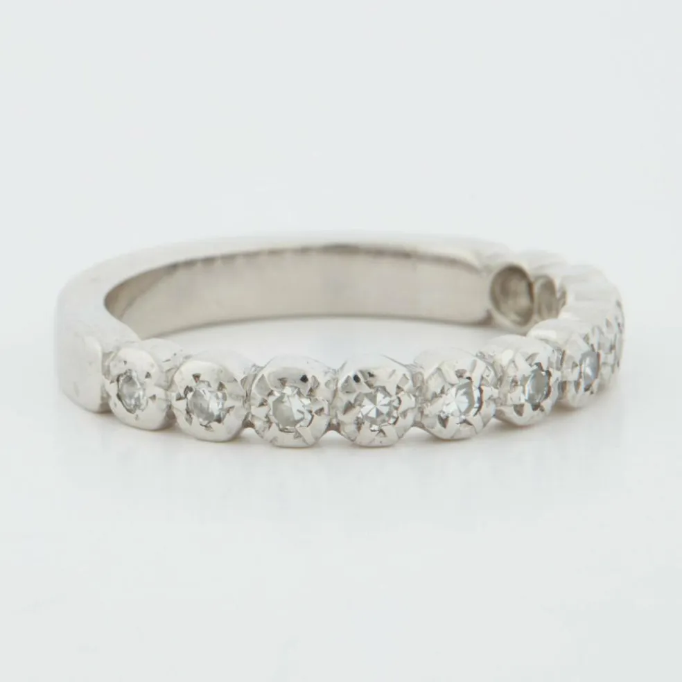 Demi alliance Or blanc Diamants