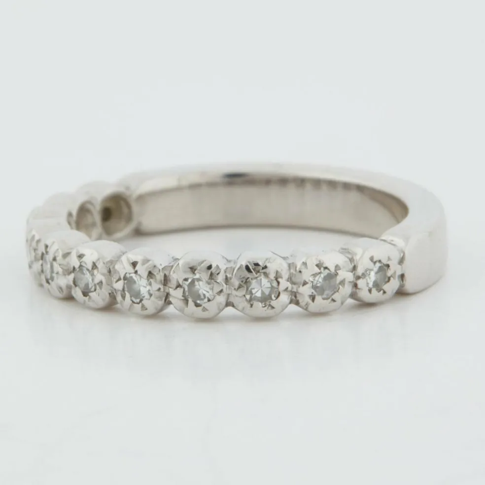Demi alliance Or blanc Diamants