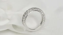 Demi alliance or blanc diamants 1ct