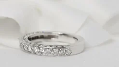 Demi alliance or blanc diamants 1ct