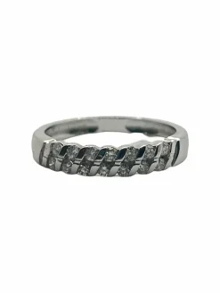 Demi Alliance or et diamants 0,21 ct
