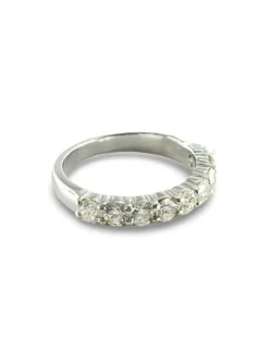 Demi Alliance or et diamants 0,72 ct
