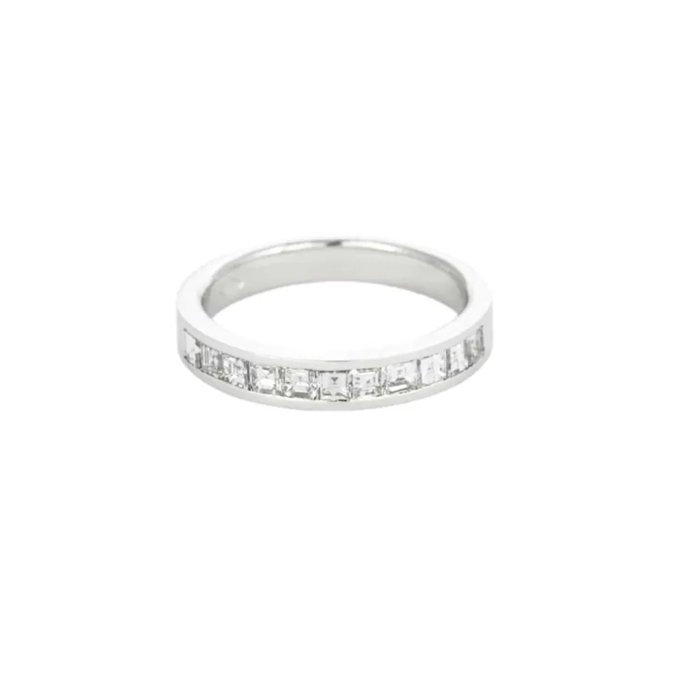 Demi Alliance or gris et diamants