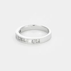 Demi Alliance or gris et diamants