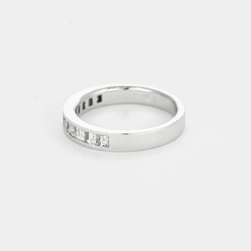 Demi Alliance or gris et diamants