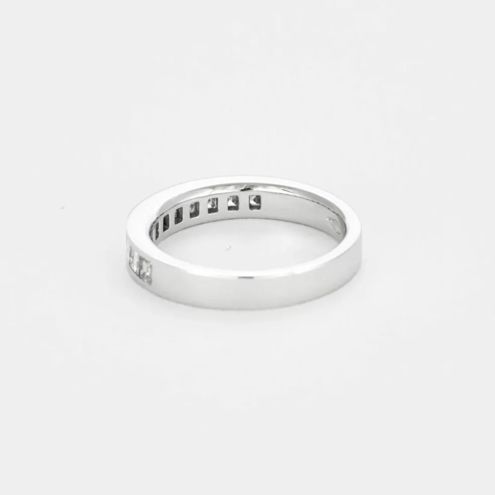 Demi Alliance or gris et diamants