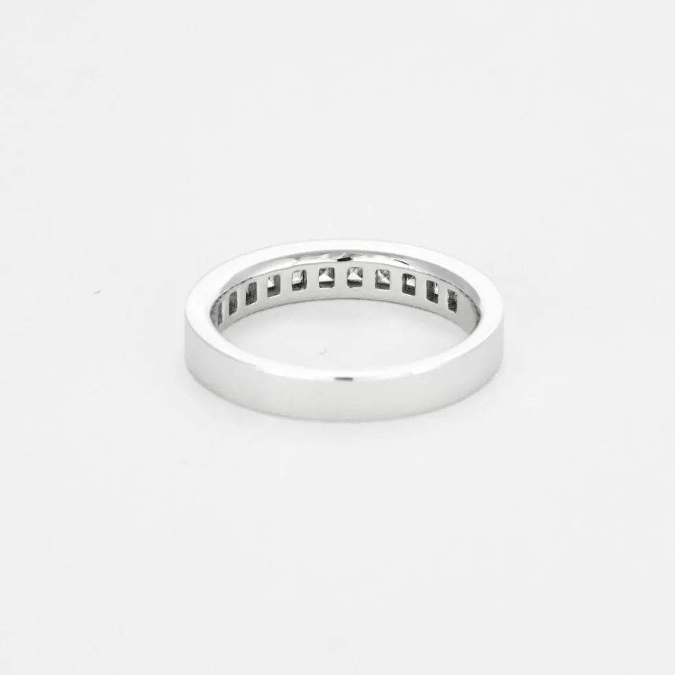 Demi Alliance or gris et diamants