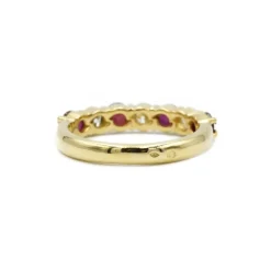 Demi Alliance or jaune diamants rubis