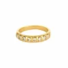 Demi alliance or jaune et diamants