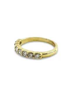 Demi alliance or jaune et diamants