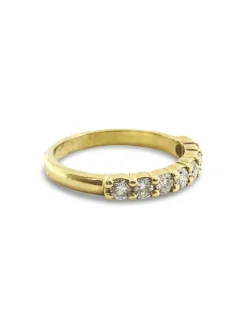 Demi alliance or jaune et diamants